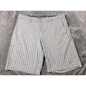 Tommy‎ Bahama White Plaid Shorts Mens 36x9 Nylon Stretch, shirt Gripper waist